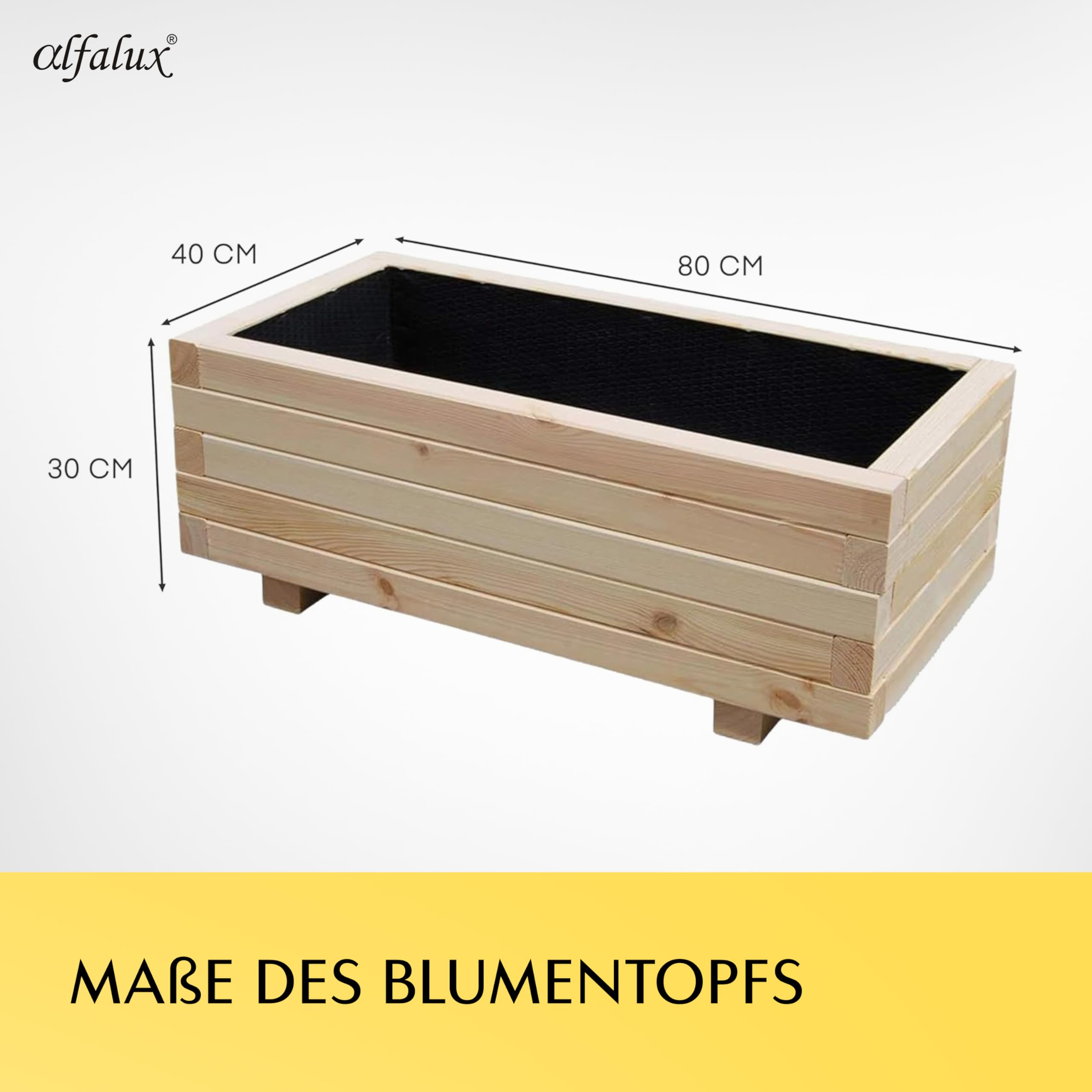 alfalux Hochbeet 80 x 40 x 30H cm Blumenkasten aus Holz Pflanzkbel Garten  Balkon Terrasse Pflanzkasten 80KAN4030: Amazon.de: Garten