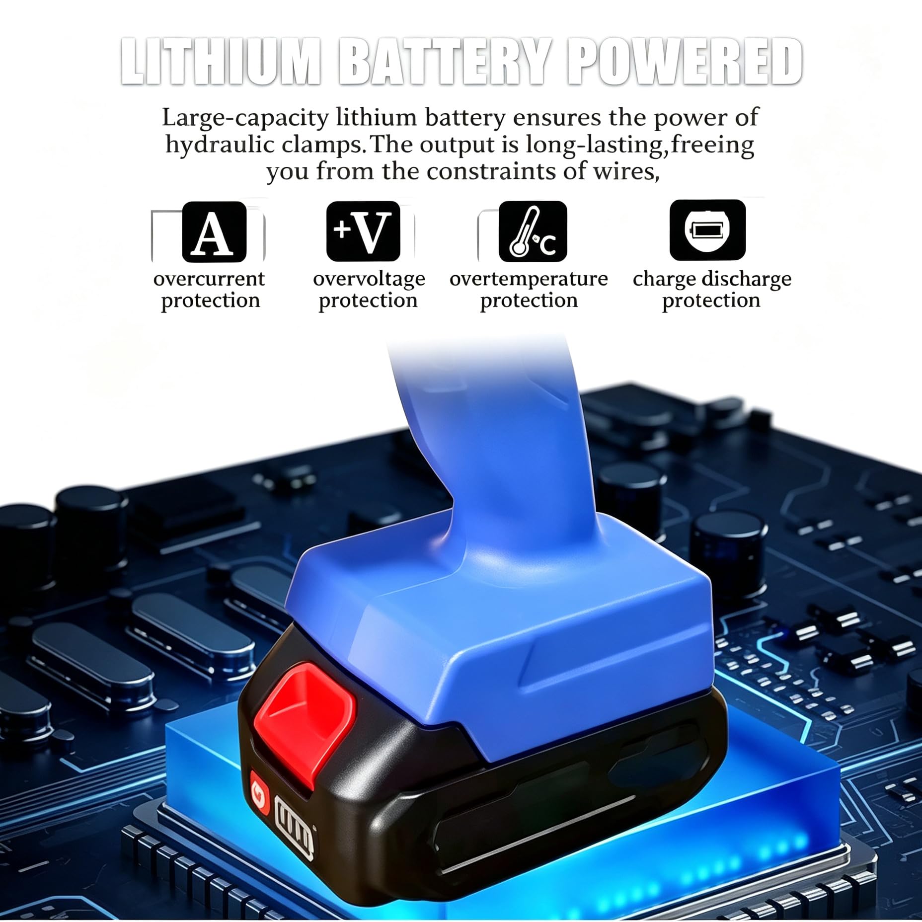 Cortacables Eléctrico Inalámbrico 80 Kn Con Kit Cizalla Hidráulica,30MM | Cabezal giratorio 360° con 2 baterías 2,5 Ah para electricistas Para cortar cables de cobre y aluminio