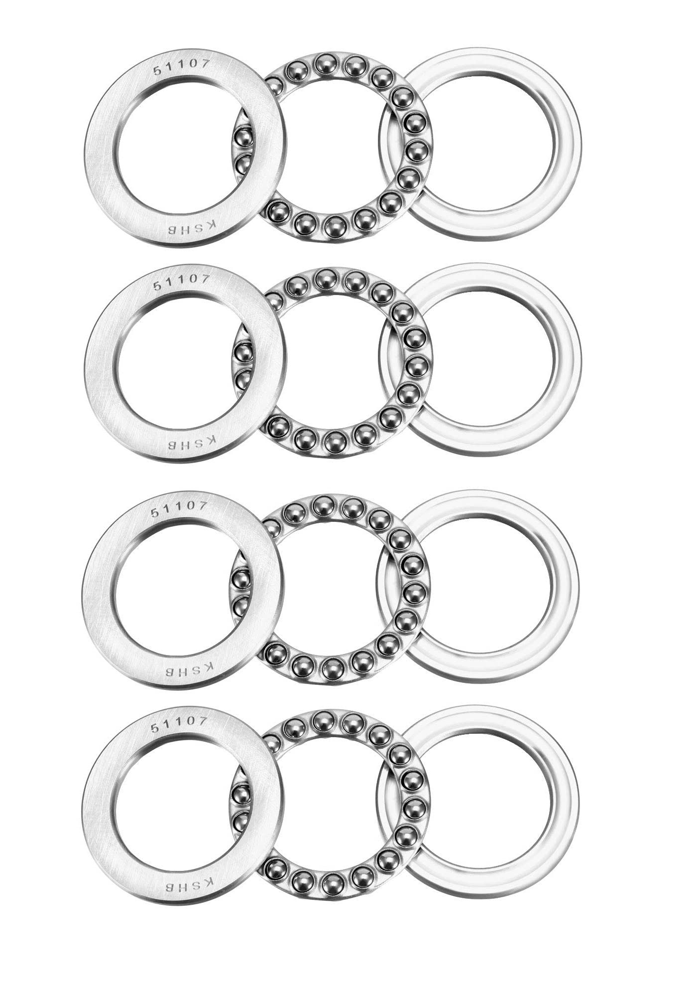 INVENTO 4Pcs 51107 30mm Axial Thrust Ball Bearing 35x52x12mm Single Direction carbon steel ball bearing (B09M1QXNV5) Amazon Price History, Amazon Price Tracker