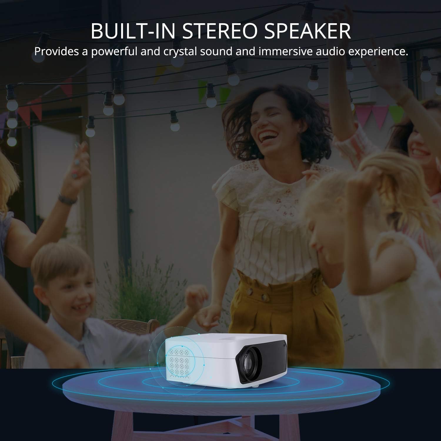 EKASN Projector Built-in Stereo Speaker