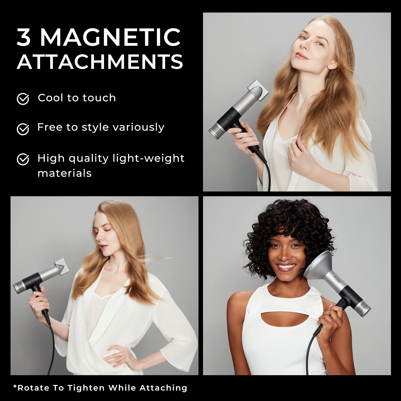 TYMO Hair Dryer with Diffuser, 1200W Professional Ionic Blow Dryer