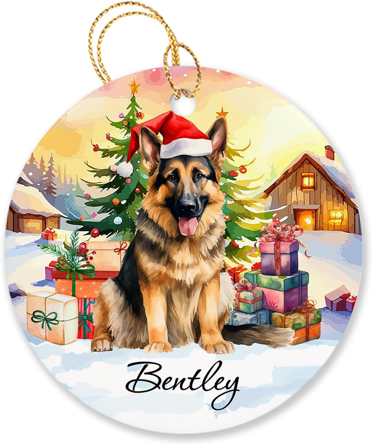 Personalized German Shepherd Ornament Christmas 2024