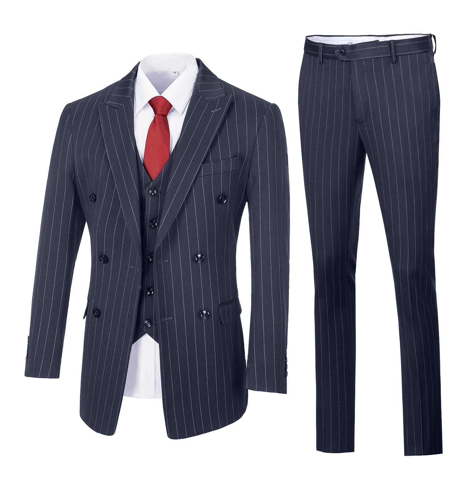 Mens Suit Plaid Slim Fit 3 Pieces Checked Casual Tuxedo Formal Suits for Men Wedding Business Party Blazer Vest Pants Set