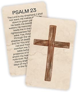 Psalms 23 Prayer Plastic Wallet Card Bible Verse 5pk 3.4x2.1” The Lord is my Shepherd Gift Teenagers Motivational Graduation Pocket Scripture