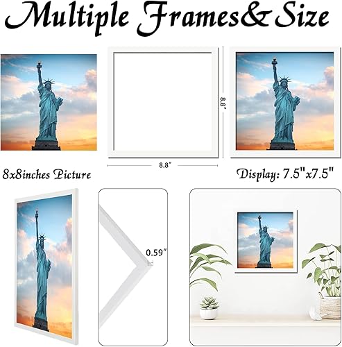 Miniatura 3 de OMAIGAR Marco de fotos de 8 x 10 pulgadas para póster de 8 x 10 pulgadas, certificado de lienzo de fotos, color blanco, alto transparente, marco de