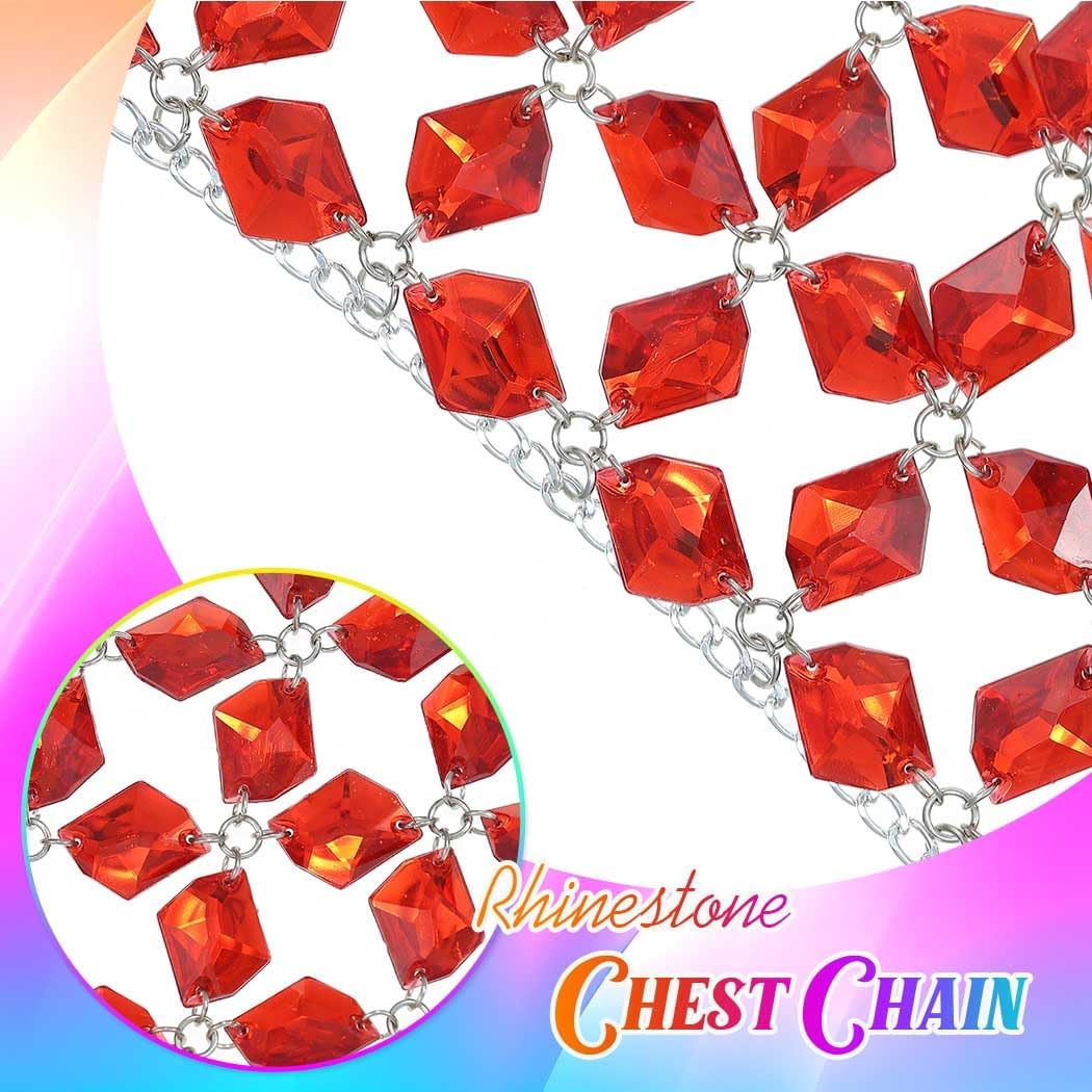 BODIY Crystal Body Chain Top Rhinestones Halter Crop Tops Silver Chest Chain Bra Body for Women