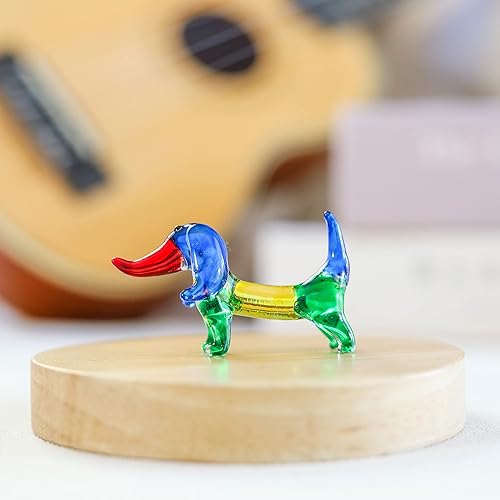 Miniatura 2 de Colección de animales en miniatura de perro salchicha, vidrio soplado a mano, miniaturas de casa de muñecas, decoraciones, regalo de temporada,