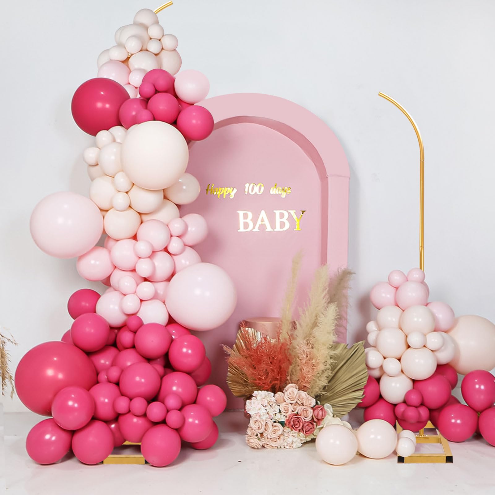 PlusFive Arche de mariage (1,9 m et 2,3 m) - Arche de mariage - Cadre d'arche de ballons - Cadre de fond bombé - Pour mariage, cérémonie, anniversaire, fête prénatale