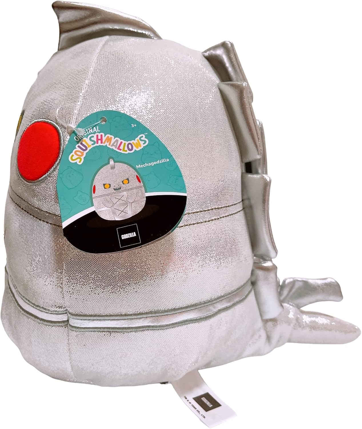 Squishmallows Kellytoy Godzilla Plush Toy (8/'' Mechagozilla), Grey, 8 Inch (SQK2817)