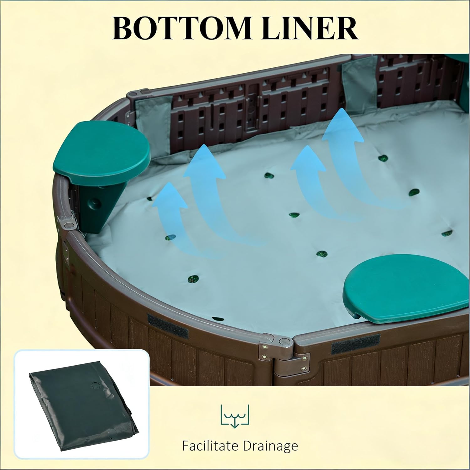 Children's Oval Sandbox, Kids Outdoor Sandbox