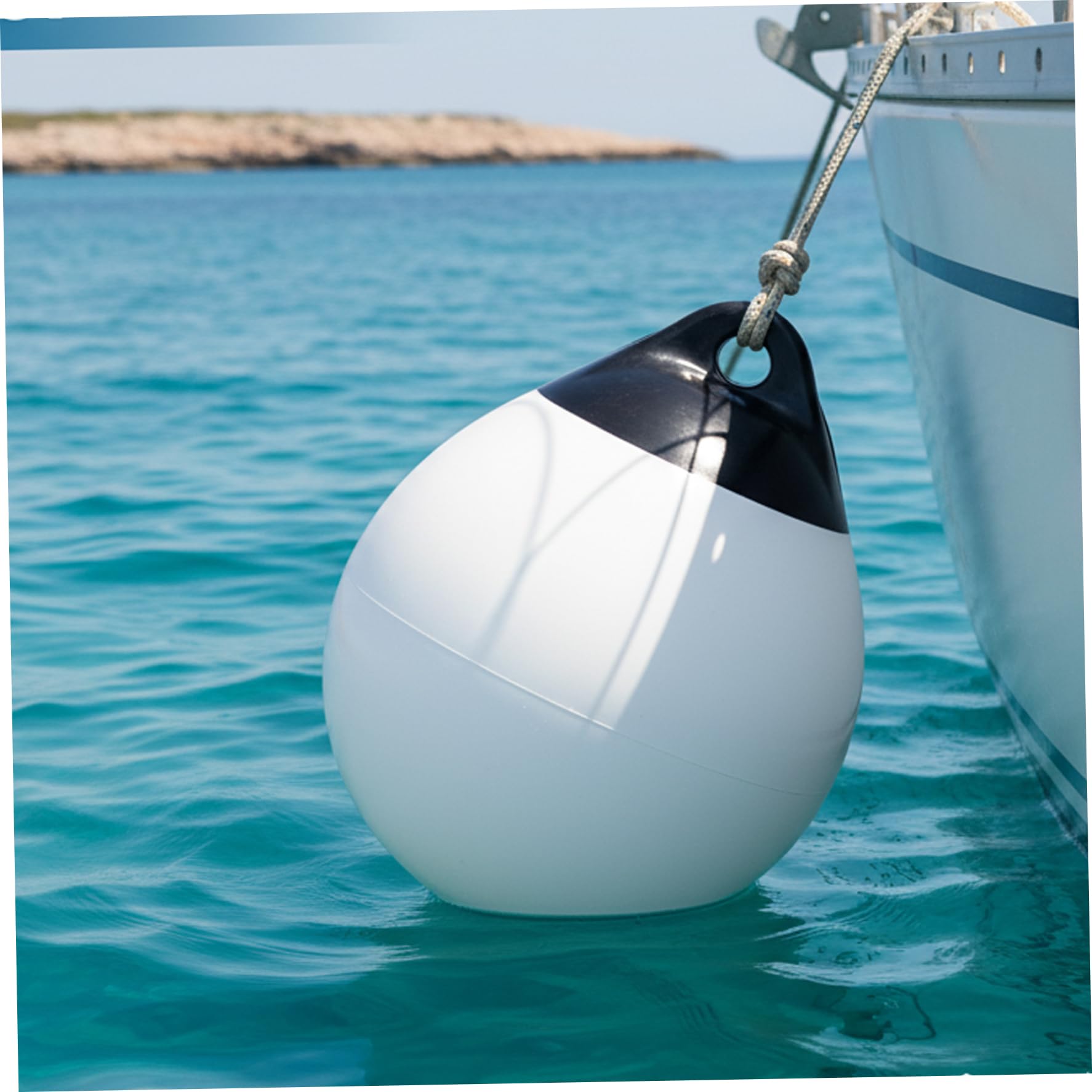 Bouée de Bateau, bouée d'amarrage de flottabilité 8 kg pour Un amarrage sécurisé, Pare-Chocs Bateau gonflables en PVC Robuste à Haute résistance (Blanc)