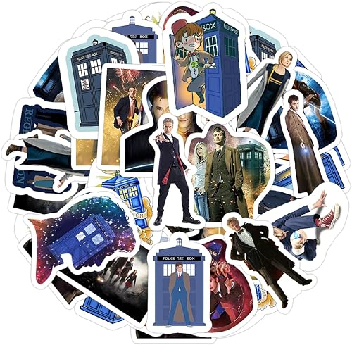 Miniatura 1 de Paquete de 20 calcomanías de vinilo Doctor Who estética de la serie impermeable colorida para botella de agua, portátil, parachoques, coche,