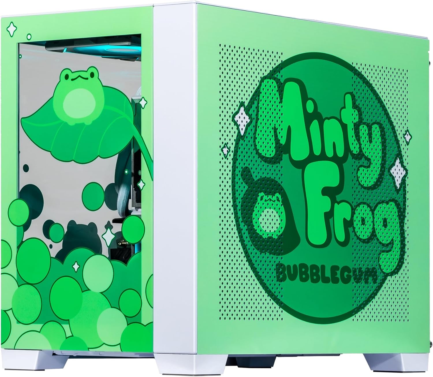 Velztorm Minty Frog Custom Built Gaming Desktop PC (AMD Ryzen 7 5700X, GeForce RTX 5070, 32GB DDR4, 2TB PCIe SSD, RGB Fans, 240mm AIO, 850W PSU, WiFi 5, Bluetooth 5.0, RJ-45, Win 11 Home)