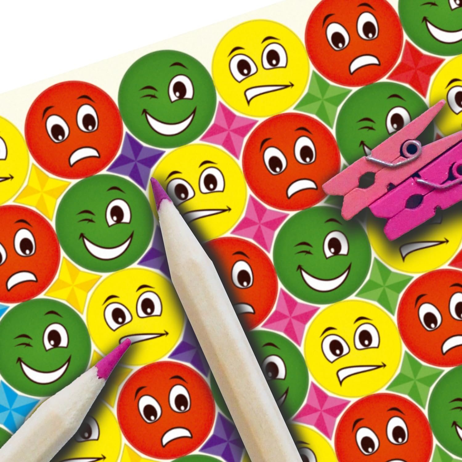 Pegatinas Emocionales De Caras Sonrientes – 600 Unidades, 25 Mm, 3 Emociones (feliz, Neutro, Triste), Ideales Para Aulas Y Diarios
