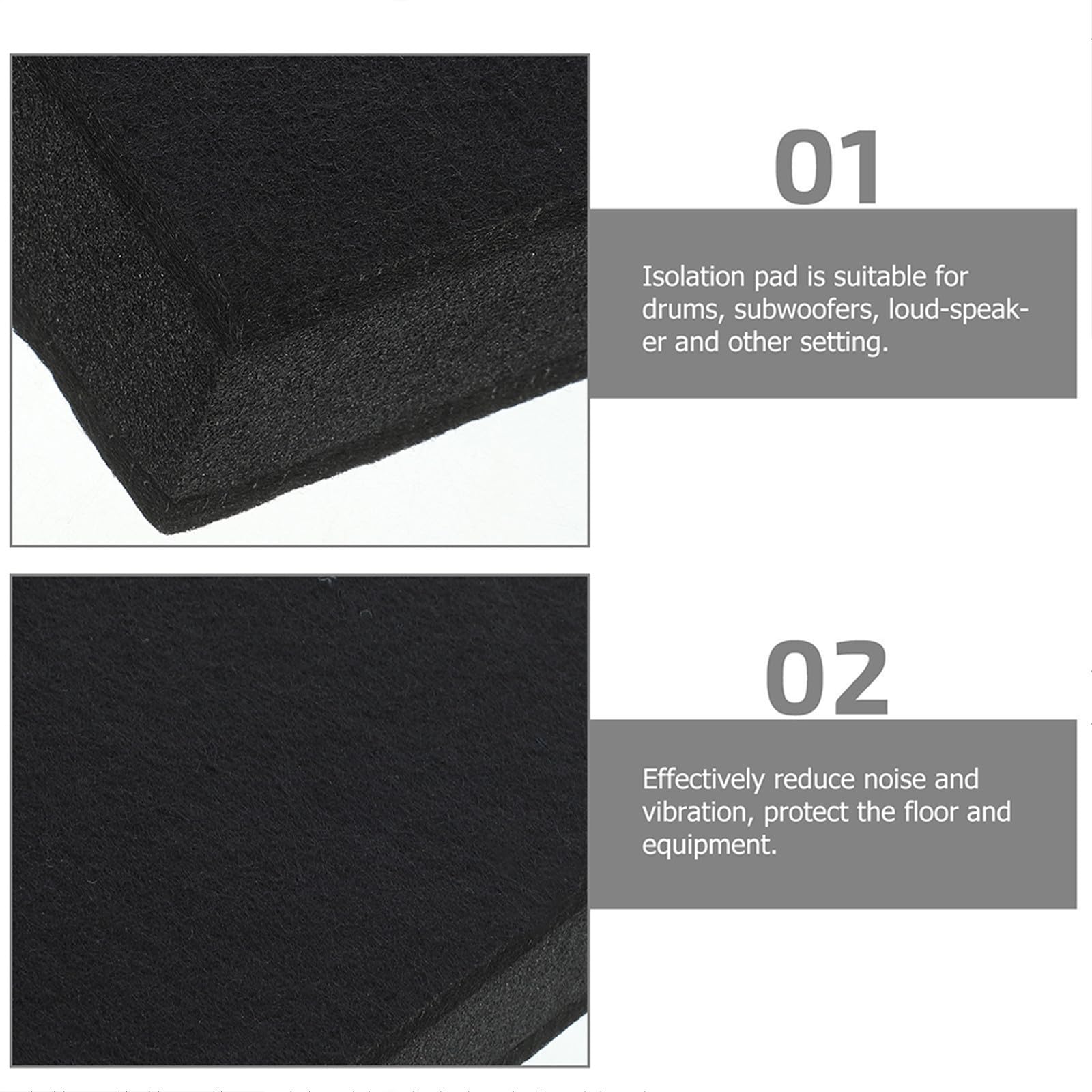 POPETPOP Anti Vibrations Unterlage für Studio Monitor und Subwoofer Schallschutzmatte aus Kunststoff und Gummi Rechteckige Dämpfungsmatte für Musikraum und Studio