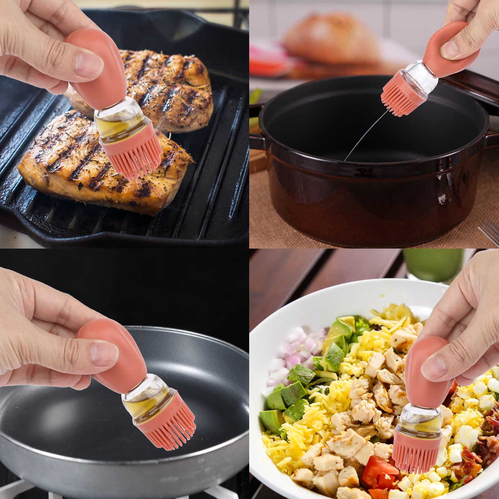 Amazon.co.jp: 2022 新しいガラスオリーブオイルボトルとブラシ 2 in 1