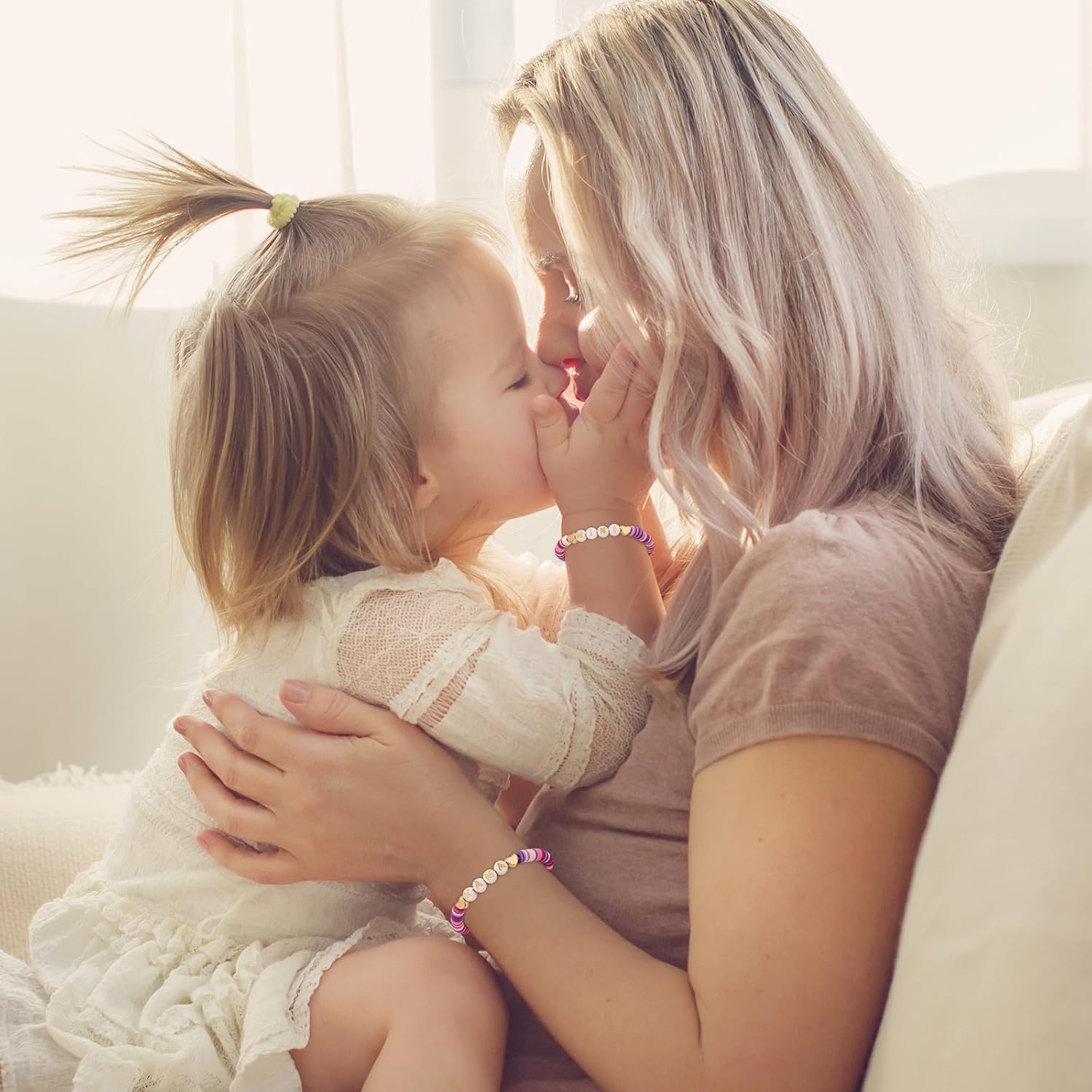 Mom Daughter Gifts, 2ps Matching Beaded Heart Bracelets Jewelry for Mother Daughter/Mommy and Me/Mama Mini - Image 6