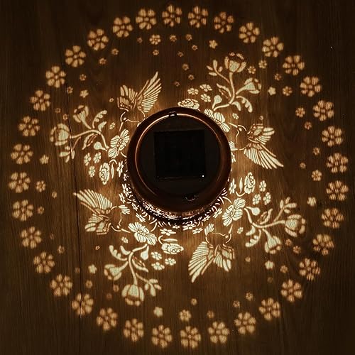 Miniatura 8 de Faroles solares impermeables para exteriores, decoración de jardín de colibrí, regalos para mujeres, mamá, abuela, luces solares colgantes de metal