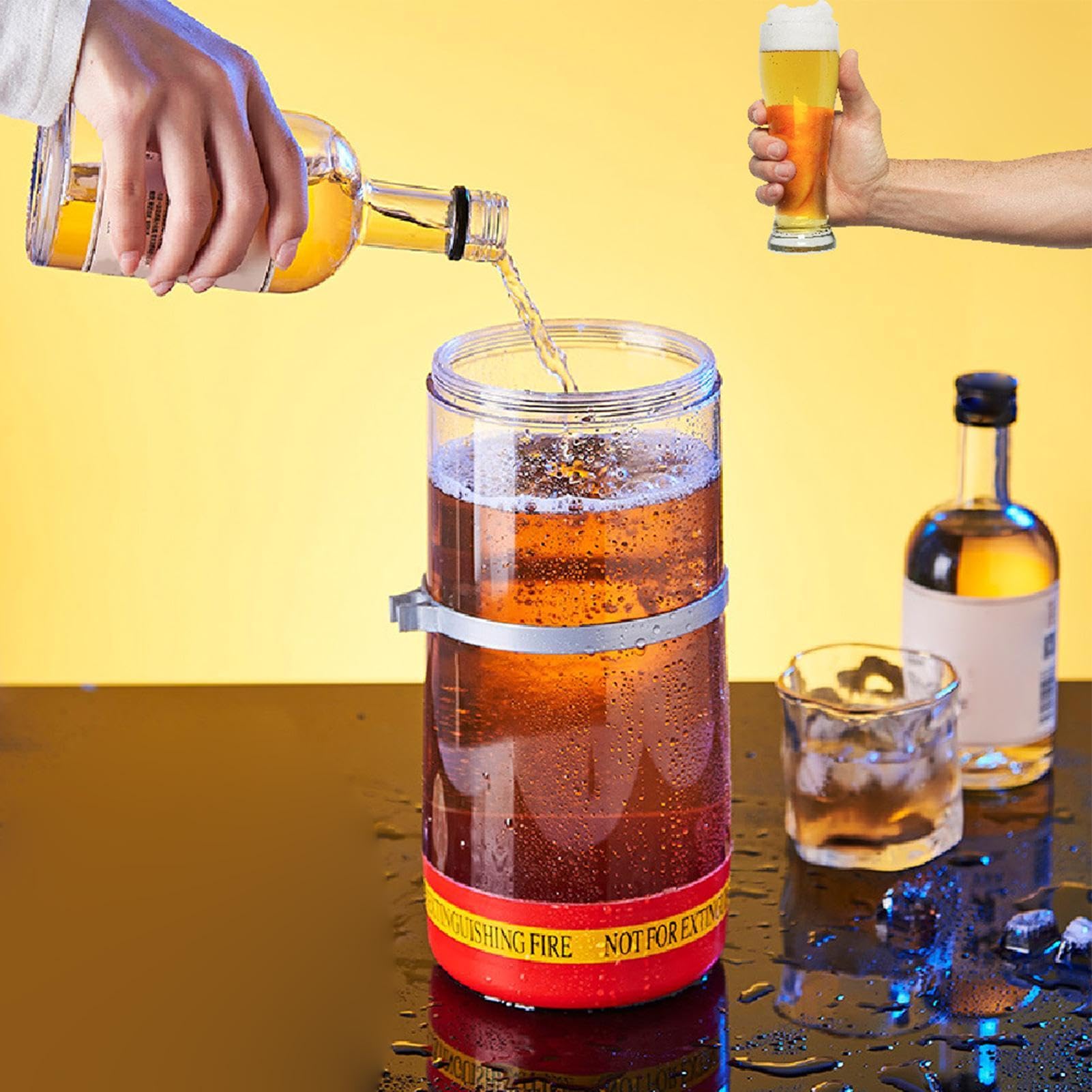 Dispenser di birra da 3 l, a forma di estintore, dispenser di bevande, portatile, versatore di vino, torre birra, accessorio per feste, per casa, ufficio, feste, ristoranti