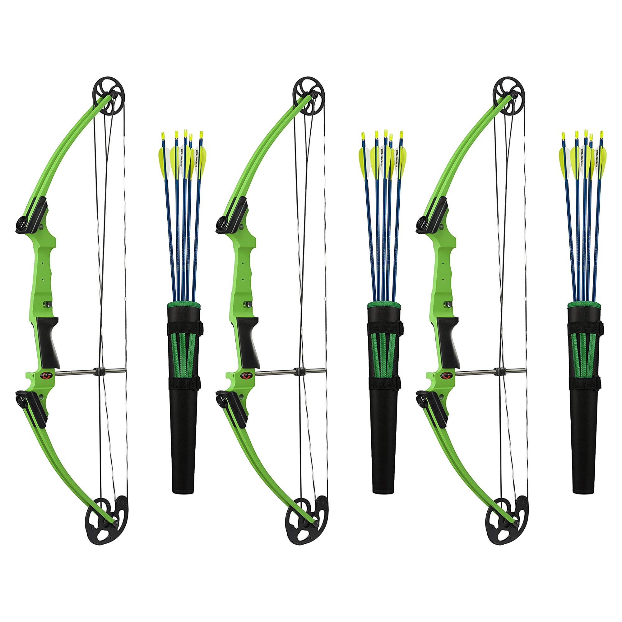 Genesis 3 Pack Original Compound Bow & Arrow Kit- Adjustable Riser, 15