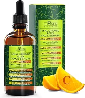 Luminer Hyaluron Serum 100ml – Hyaluron Serum Gesicht mit Vitamin C & E, Schneckenschleim und Aloe Vera – Feuchtigkeitsspendendes Anti‑Aging Gesichtsserum für alle Hauttypen – Made in Italy