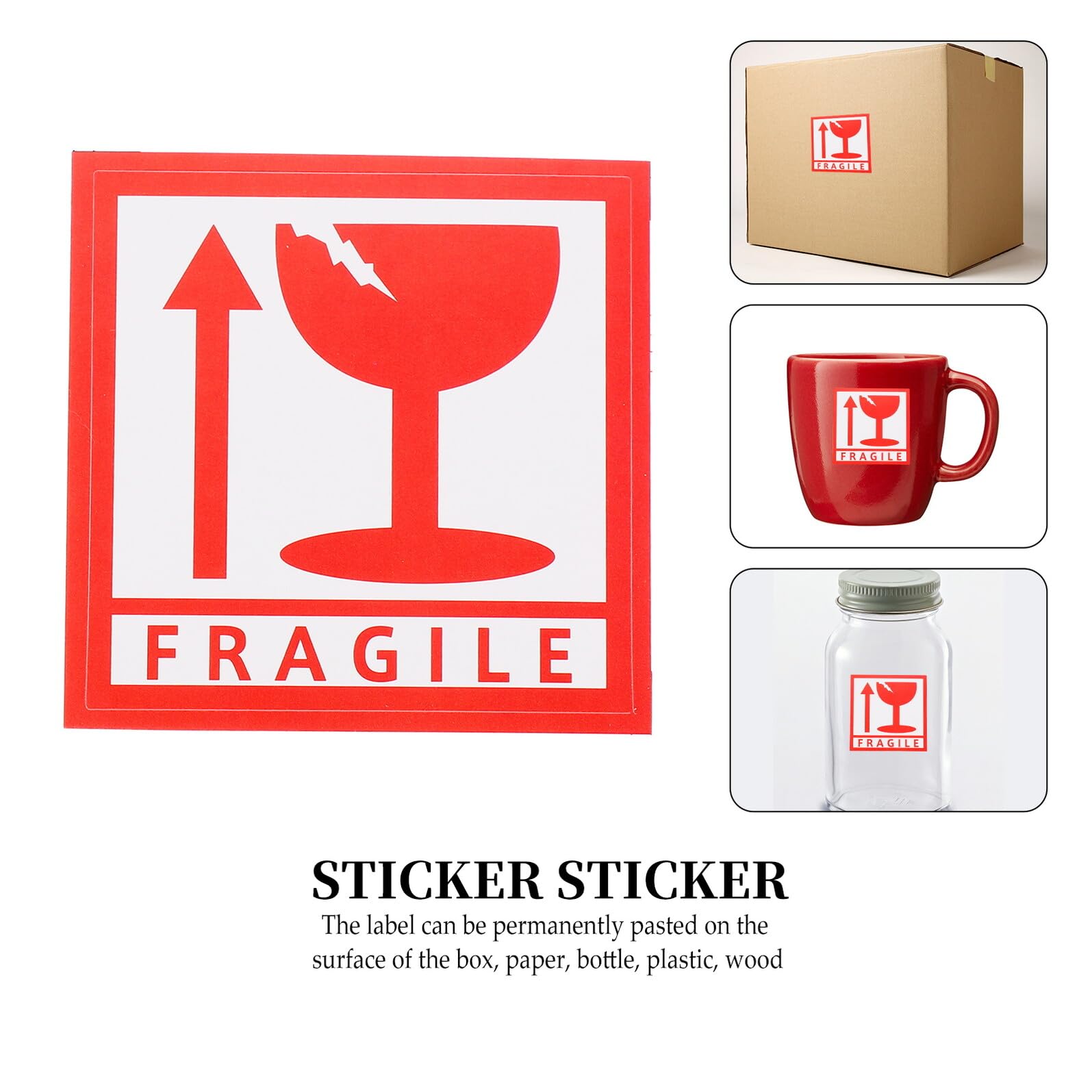 Étiquette « Fragile » Autocollante 1000 Pièces Cuivre pour Expédition