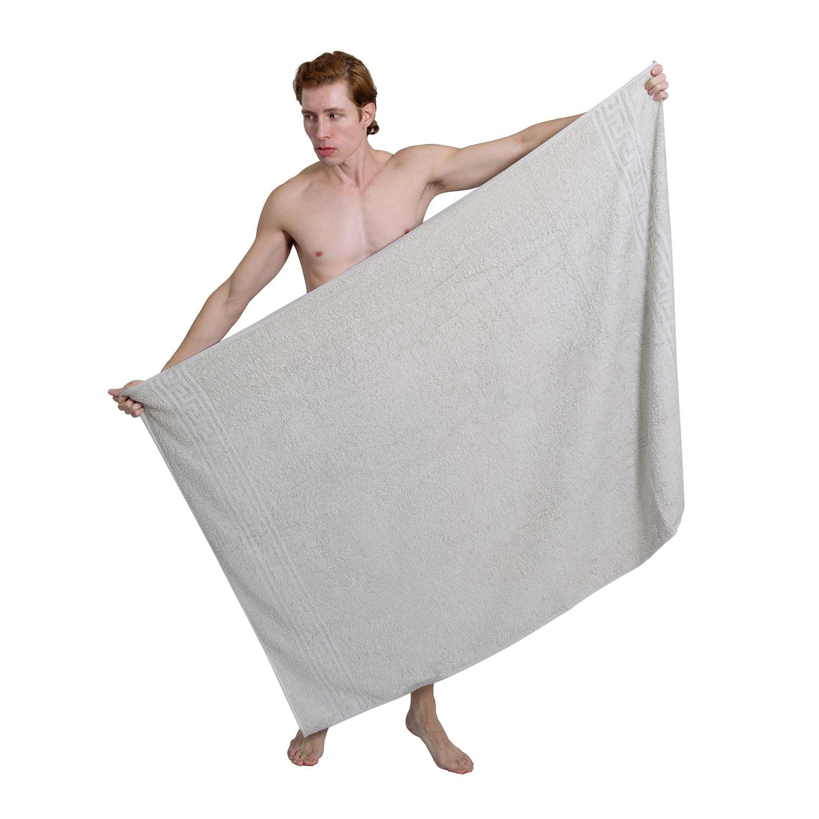 runico Set Asciugamano Da 3 Pezzi Grigio in 100% Cotone- Set di Asciugamani per Bagno-Morbidi ed Altamente Assorbenti- Made in Italia