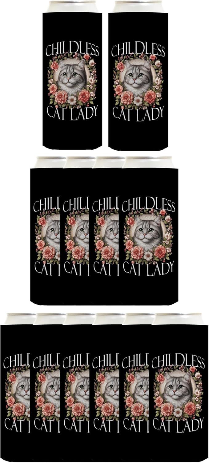 Liberals Election 2024 Hat Childless Cat Lady 12-Pack Ultra Slim Can Thermocoolers