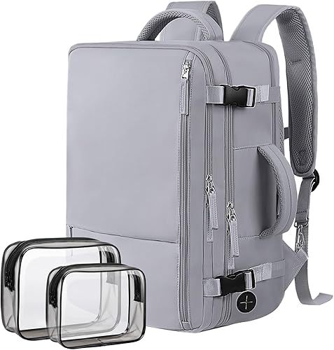 Hanples Mochila de viaje, mochila para laptop, mochila de mano para escuela y senderismo, Gris, Mochilas de viaje