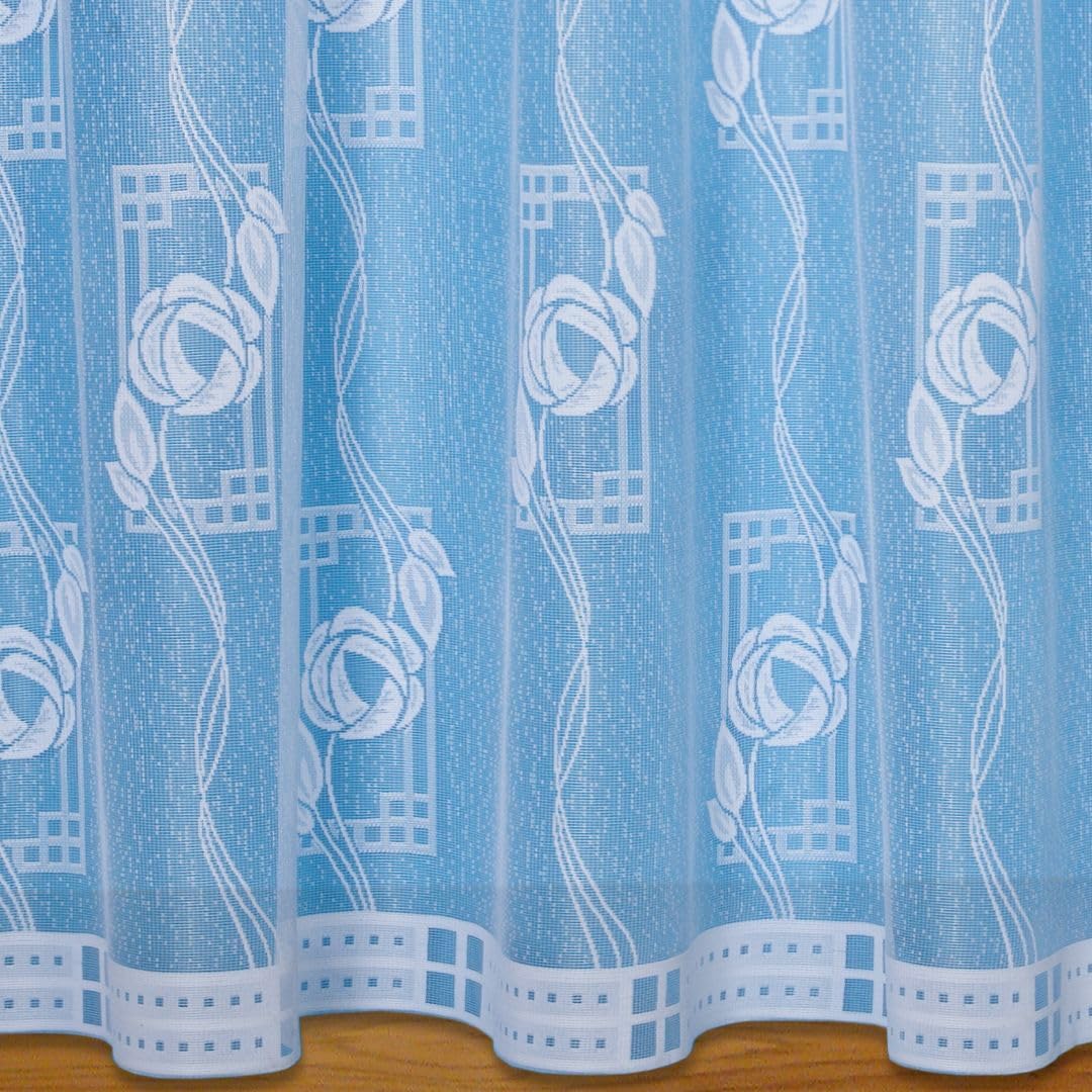 John Aird - Mackintosh Design White Net Curtain - Select Your Size (4.5 Metres Width, Drop: 72" (183cm))