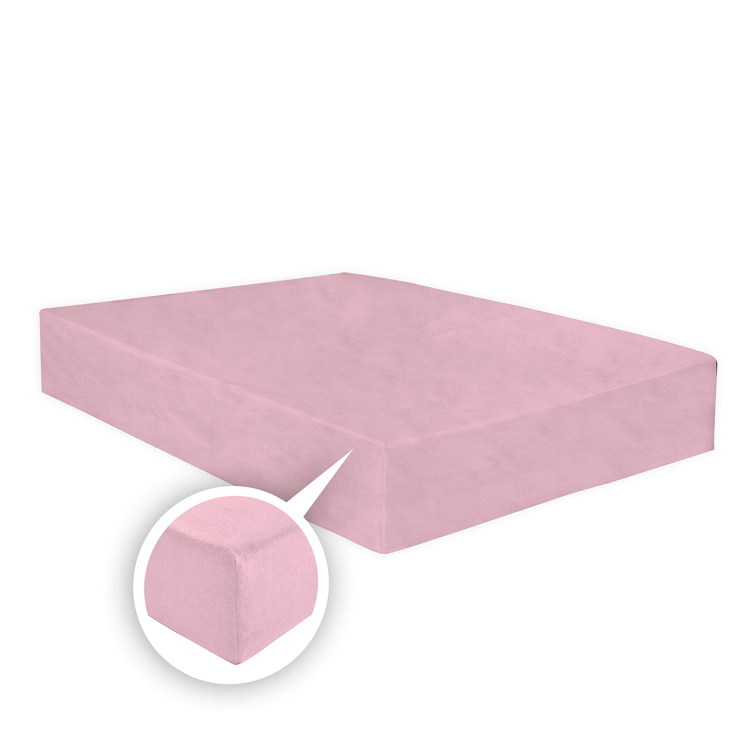 Arlinens Pink Thermal Flannelette Fitted Sheet 25Cm 100% Brushed Soft Cotton Available In 7 Colours (, Single)