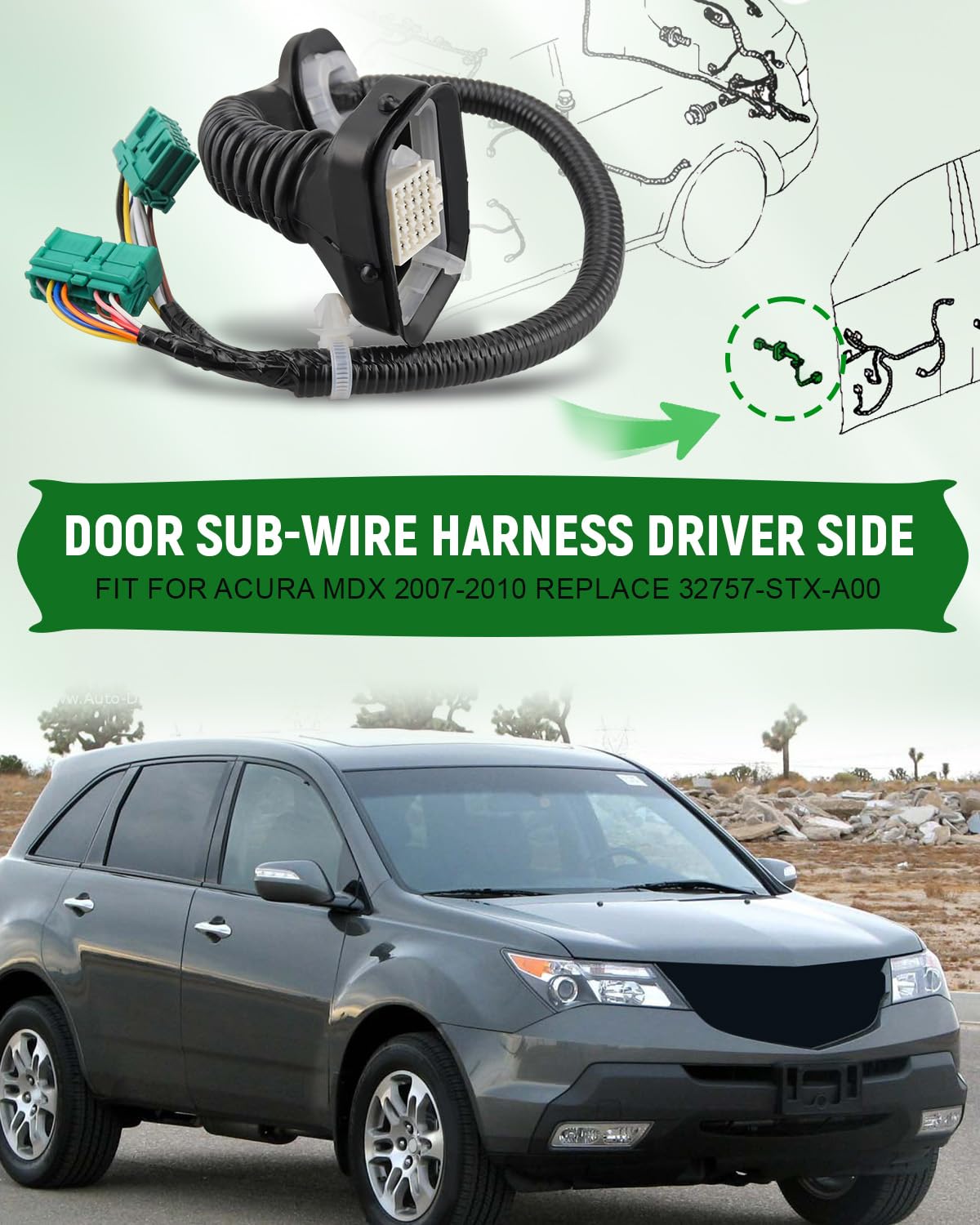 Amazon.com: 32757-STX-A00 Door Sub-Wire Harness Front Left Driver