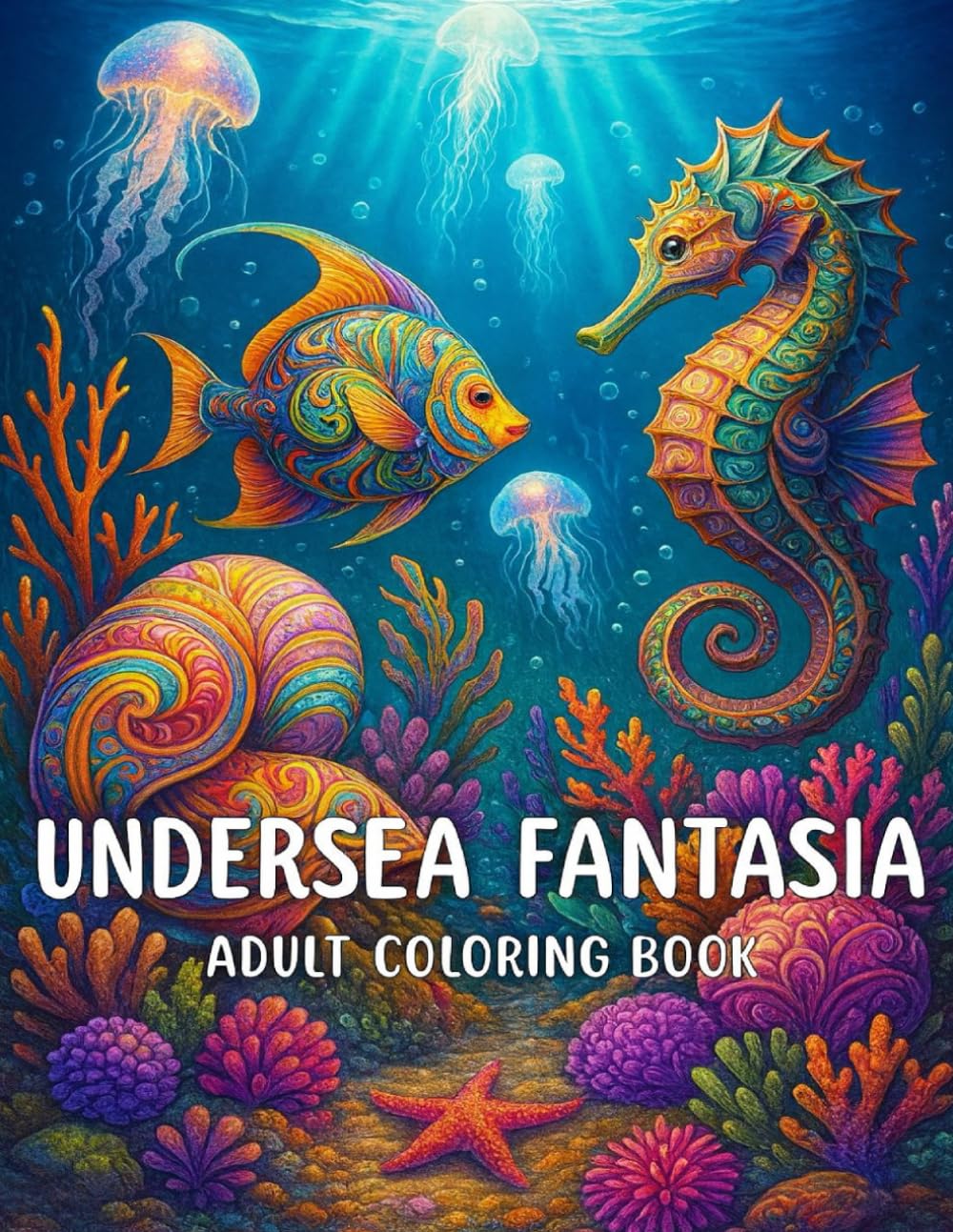 Undersea Fantasia Adult Coloring Book: Magical Ocean Creatures, Enchanted Sea Worlds & Calming Underwater Scenes for Relaxation and Creative Escape