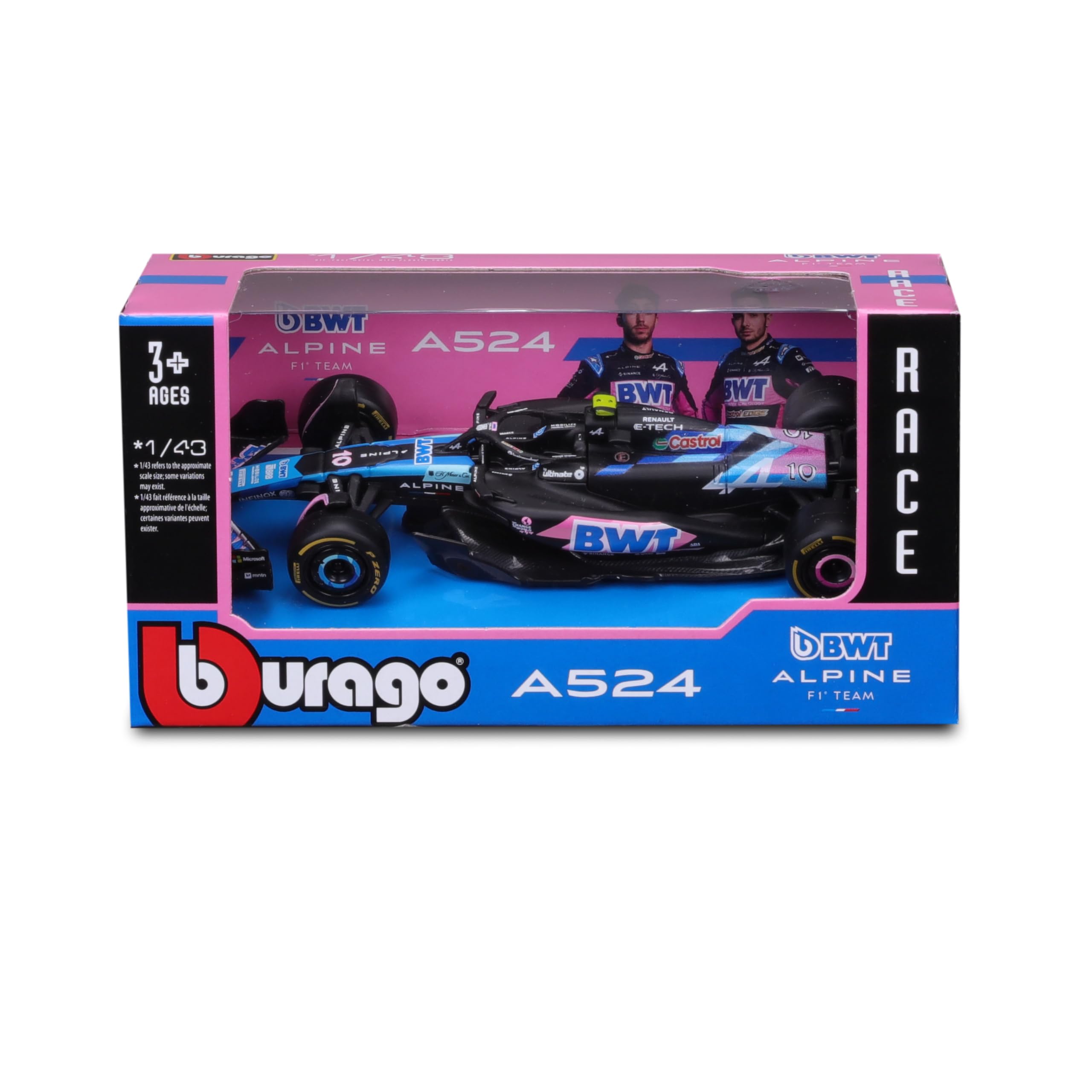 Voiture Miniature Alpine A524 F1 Japanese GP 2024 #Gasly - Échelle 1/43 - Bburago - Modèle Métal Collection - 2