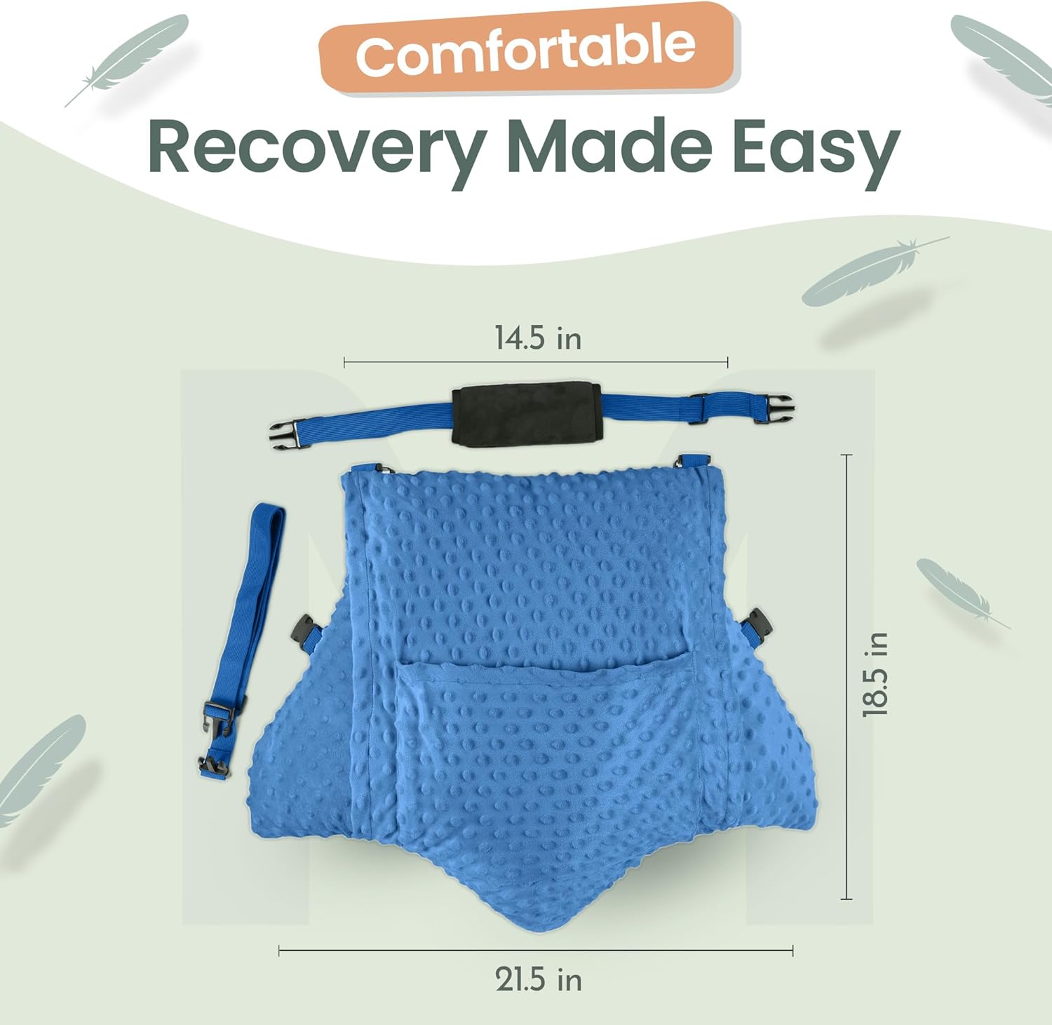 MOYOAMA Hysterectomy Pillow Post Surgery – Form-Fit Support Shield with Secure Straps, 2 Pockets, & Cozy Muff – After Hysterectomy Recovery Must-Haves, Post-Op C-Section Pillow Post Surgery Gifts