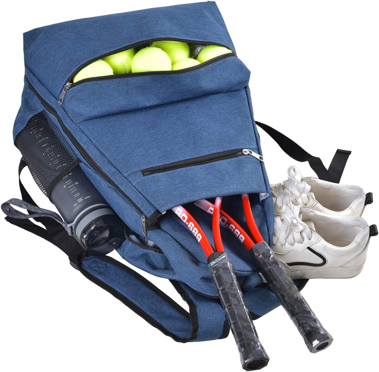 ZFZGFRCS Tennis Racket Backpack Bag,Tennis & Racquet Sports Bag, Tennis Racket and Other Accessories Bag for Women and Men (Navy Blue) : Sports & Outdoors