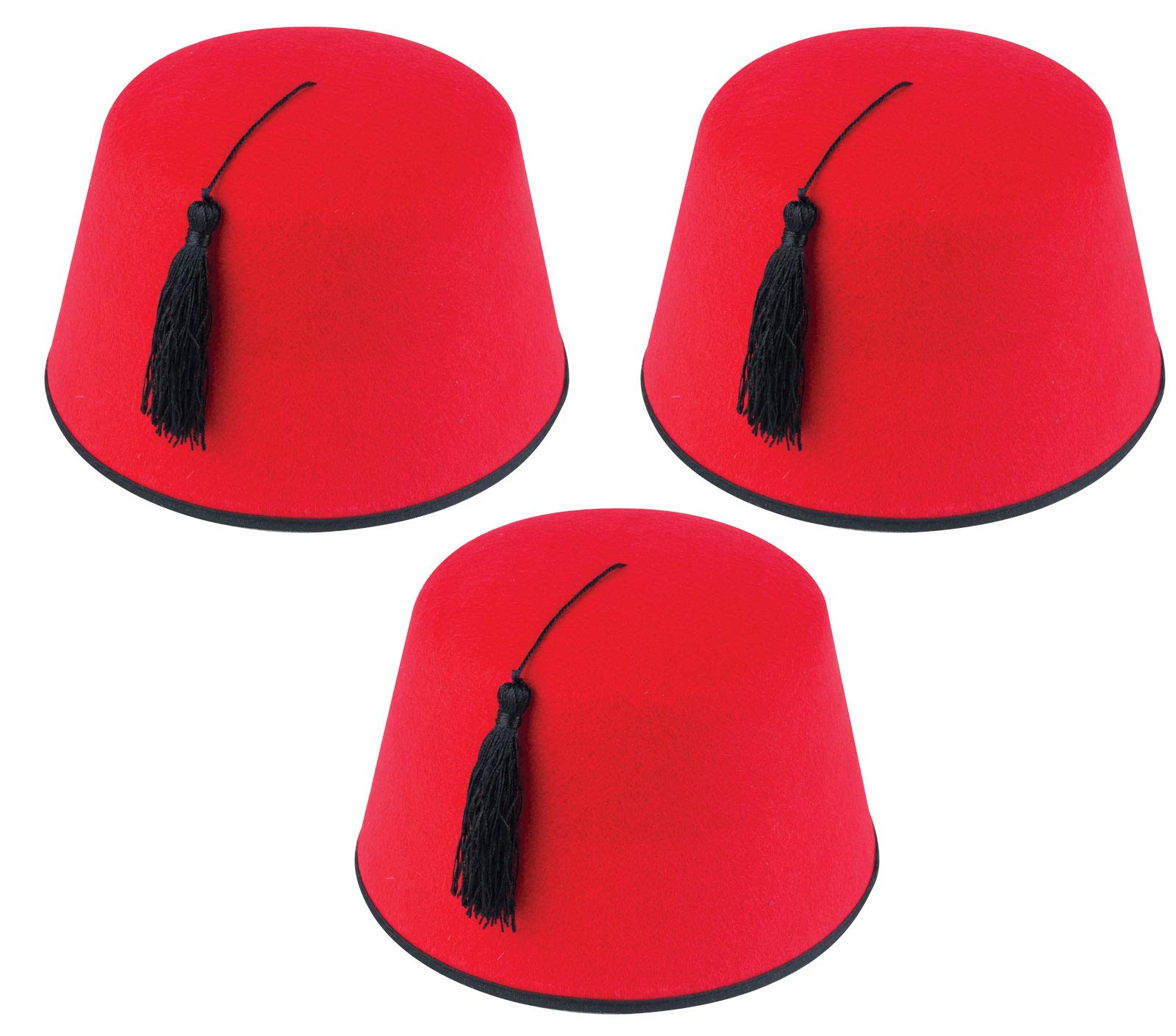 labreeze Adult Red Fez Moroccan Turkish Hat Tommy Cooper Party Fancy Dress Hat Lot (3)
