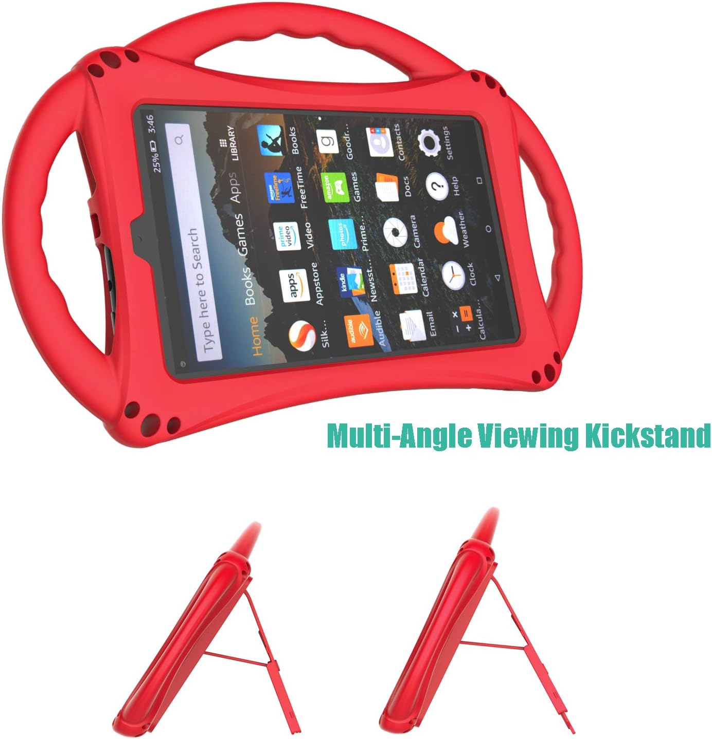 LTROP Fire 7 Tablet Case, All-New Fire 7 2019 Case, Fire 7 Kids Case - Shock Proof Protective Case for Fire 7 Tablet (Compatible for 9th Generation 2019/ 7th Generation 2017 / 5th Gen 2015) ,Red
