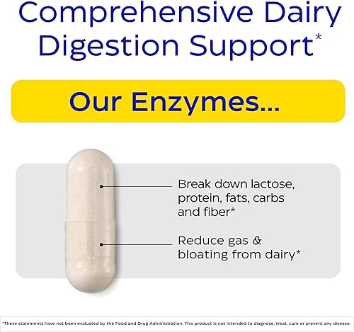 Miniatura 2 de Enzymedica Lacto, fórmula de máxima resistencia para intolerancia a los lácteos, con enzimas lactasa y proteasa, alivia las molestias digestivas, 30
