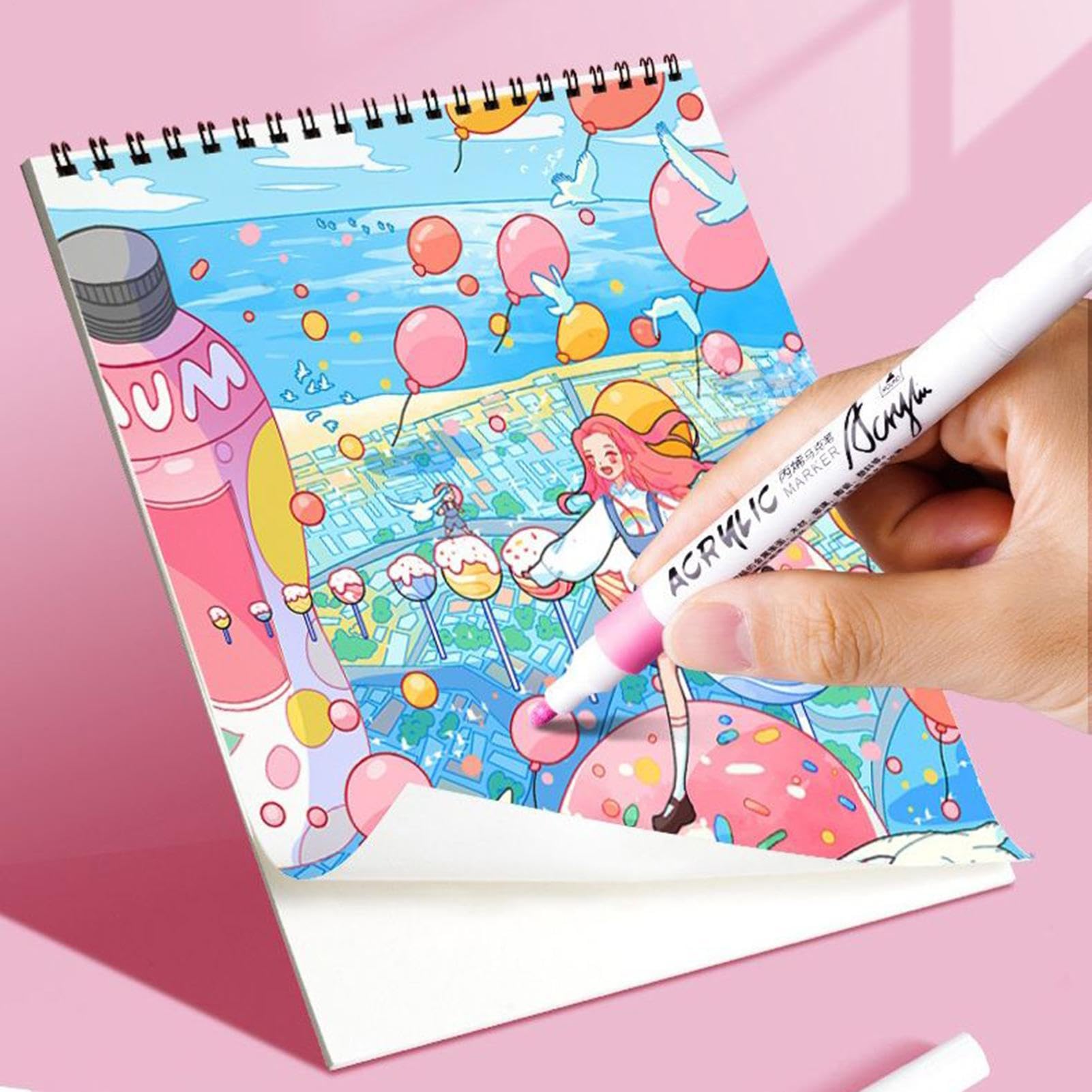 Acryl-Marker-Set mit 120 Farben, Acrylmarker mit feiner Spitze, Farbe auf Wasserbasis, permanentes wasserfestes Kunstbedarf-Set mit lebendigen Farben, ideal für Stein