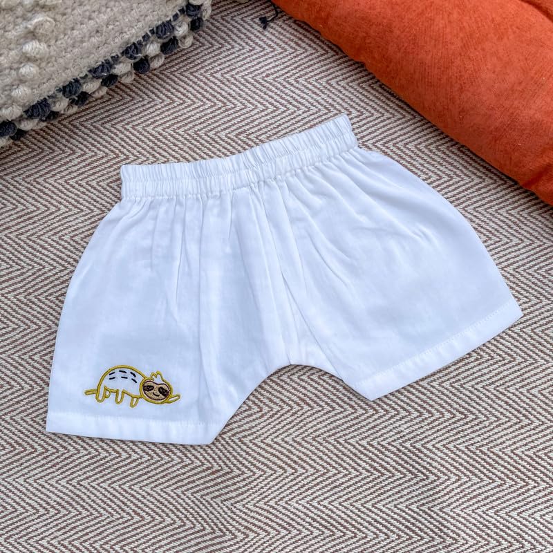Image of Cotton Jhabla Set for Infants and Toddlers | Snap Buttons Jabla |Soft Mulmul |Breathable and Comfortable | Top with Diaper friendly bottoms