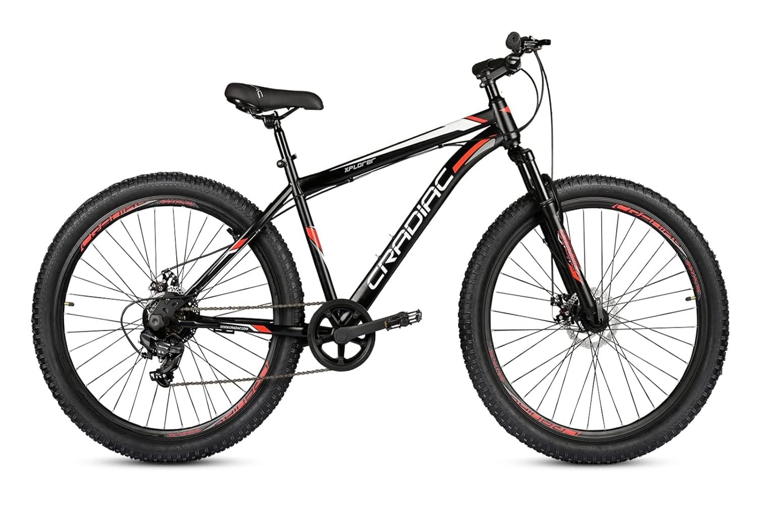 Xplorer 7 Speed High Performance Steel Mountain Cycles for Men with Front Suspension & Dual Disc Brake 7 Geared MTB Bike 29 T | Ideal for 15+ Years, Unisex, Frame Size : 18.5 inch