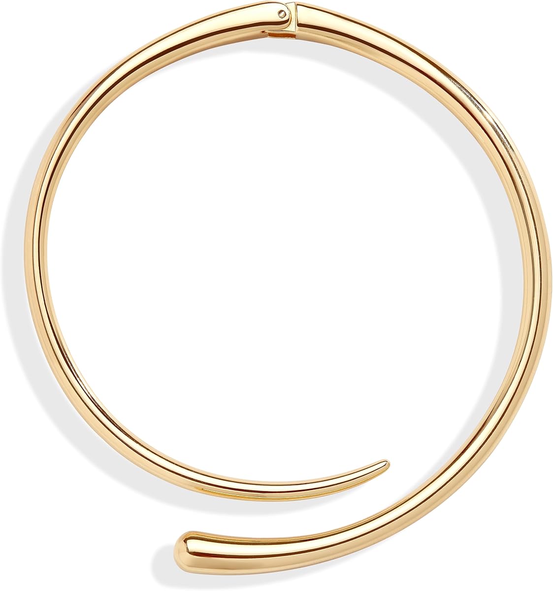 Statement Chunky Gold Collar Necklace for Women,Teardrop Open Cuff Choker with Spring-Hinged Clasp, Modern Torque Bangle Design, Elegant Thick Wrap Fashion Jewelry Gift