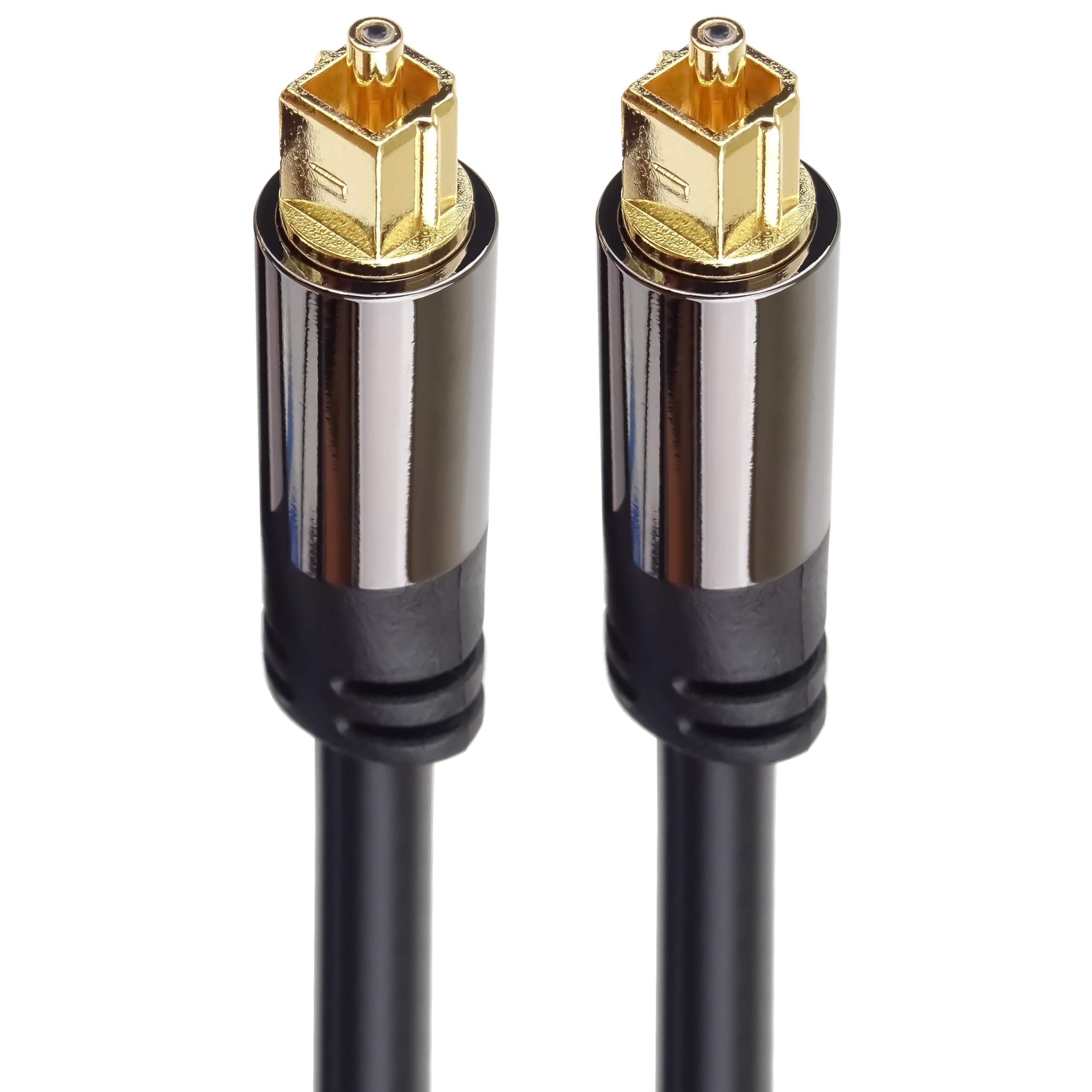 PremiumCord 0.5m Toslink Optyczny kabel audio 6mm OD Toslink Plug-on męski kabel cyfrowy do HiFi Stereo dźwiękowy telewizor HQ Audio lutowane czarne srebrne złoto