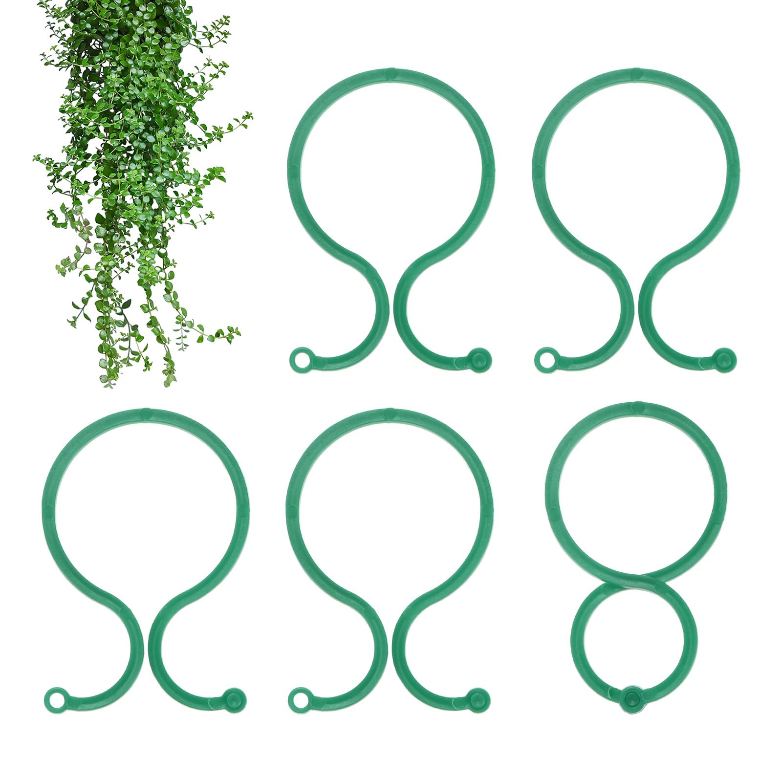 M METERXITY 50-Pack Plant Support Clips, 2.4" x 1.6" x 0.08"(l x W x H) Plant Twist Clip Ties, Plastic Plant Clips, Tomato Vine Flower Cucumber