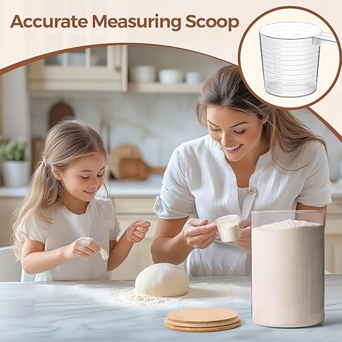 Miniatura 7 de ComSaf Tarro de galletas de medio galón, tarro grande de vidrio con tapa, juego de 2, recipientes de vidrio de 1.8 cuartos de galón, contenedores de