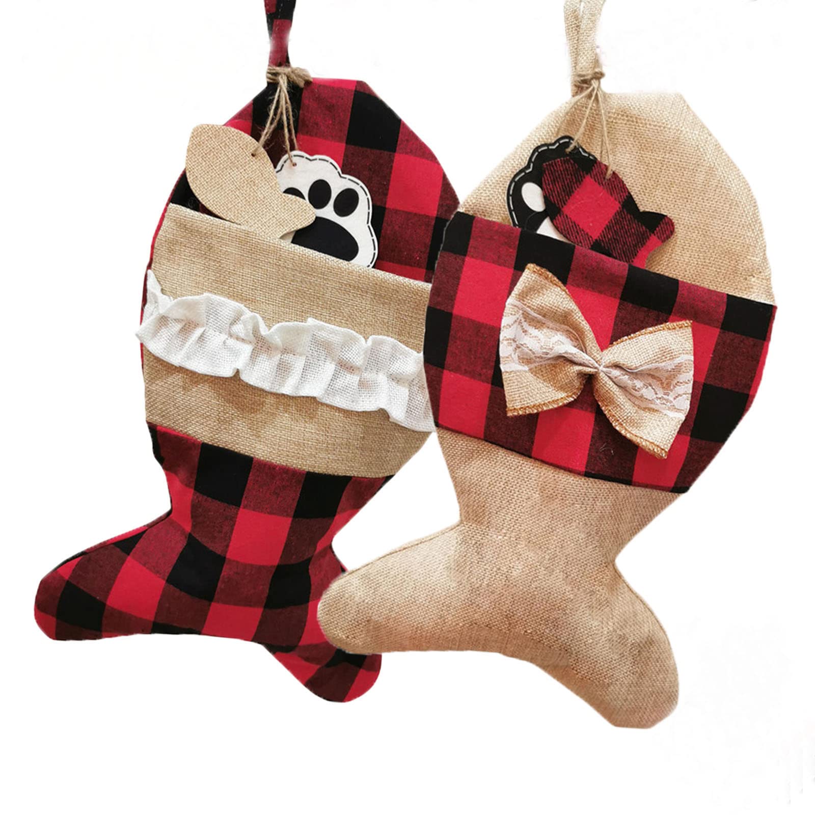 Fish shaped cat christmas stocking Clearance