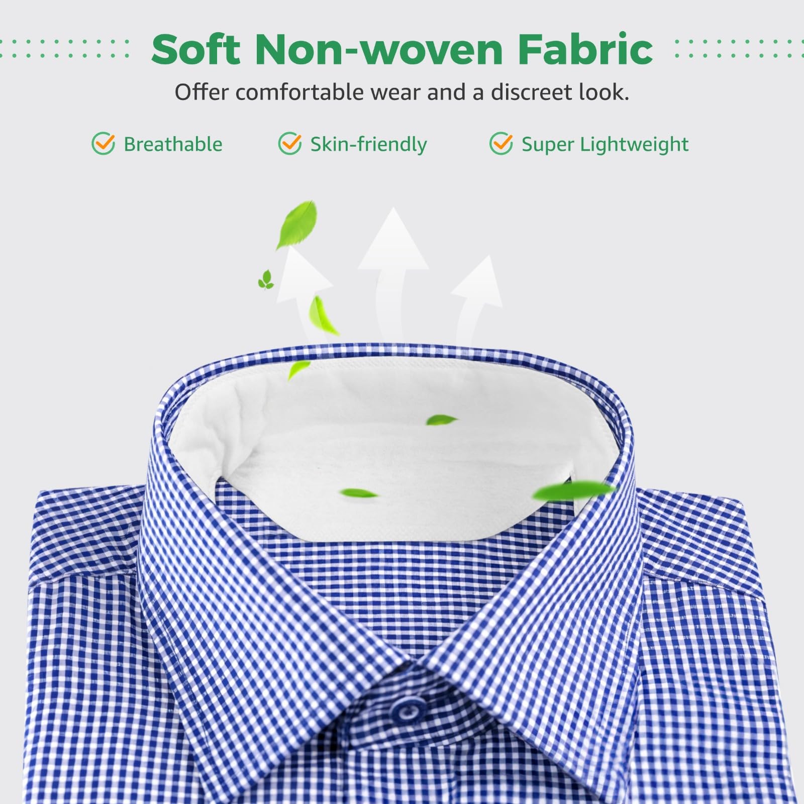 150 almohadillas de sudor para protectores de cuello para hombres y mujeres, almohadillas desechables para el sudor, autoadhesivas invisibles, almohadillas antisuciedad para el cuello