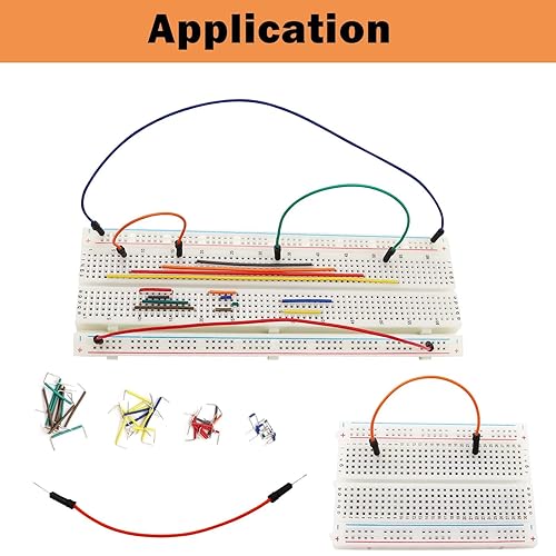 Vista 15 de Kit de 560 cables de puente flexible sin soldadura, 14 longitudes surtidas, tabla de pan preformada con 65 cables de puente de tabla de pan, pinzas