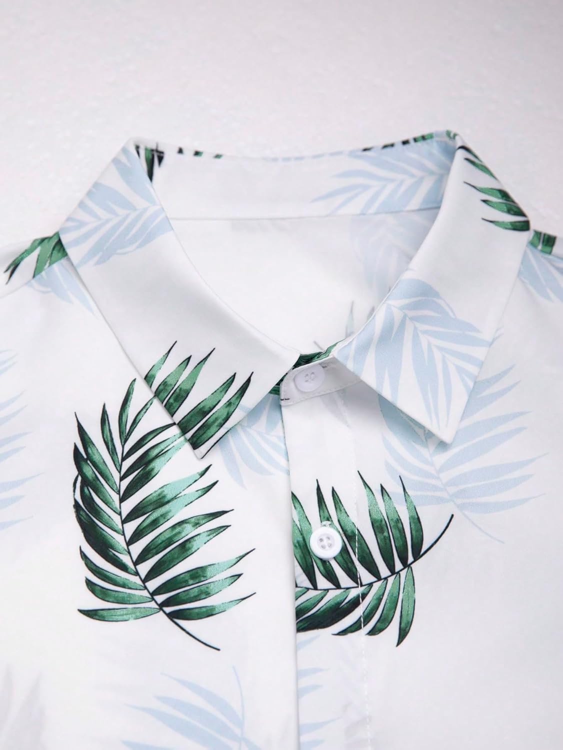 Verdusa Men's 2 Piece Outfit Tropical Print Button Front Shirt and Drawstring Waist Short Sets